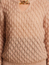 Textured Pullover With Neck Emb