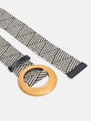 Round Buckle Stripes Belt