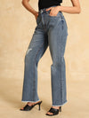 Fit And Flare Jeans With Rips