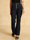 Fit And Flare Jeans With Button Fly