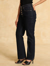 Fit And Flare Jeans With Button Fly