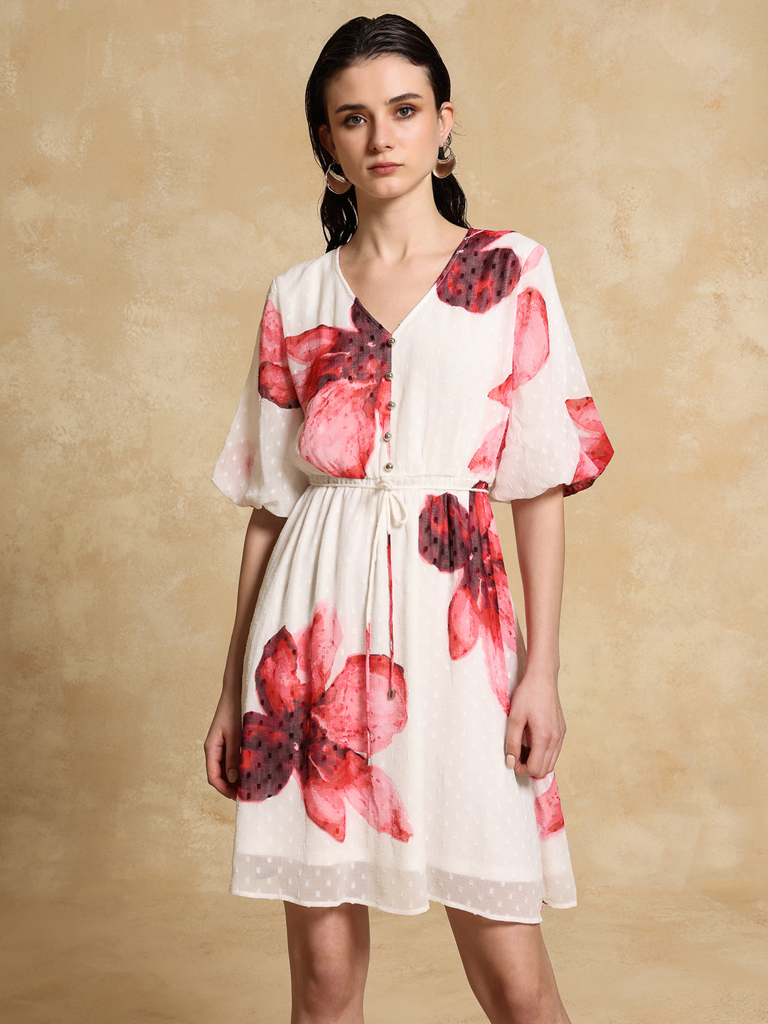 petunia short dress Stine Goya Floral Appliqu Mixed Media Fit & Flare Cocktail Dress in Pink Petunia at Nordstrom, Size X-Large
