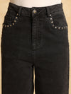 Wide Leg Jeans With Rivet Detail