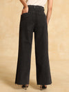 Wide Leg Jeans With Rivet Detail