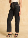 Straight Fit Jeans With Button Fly