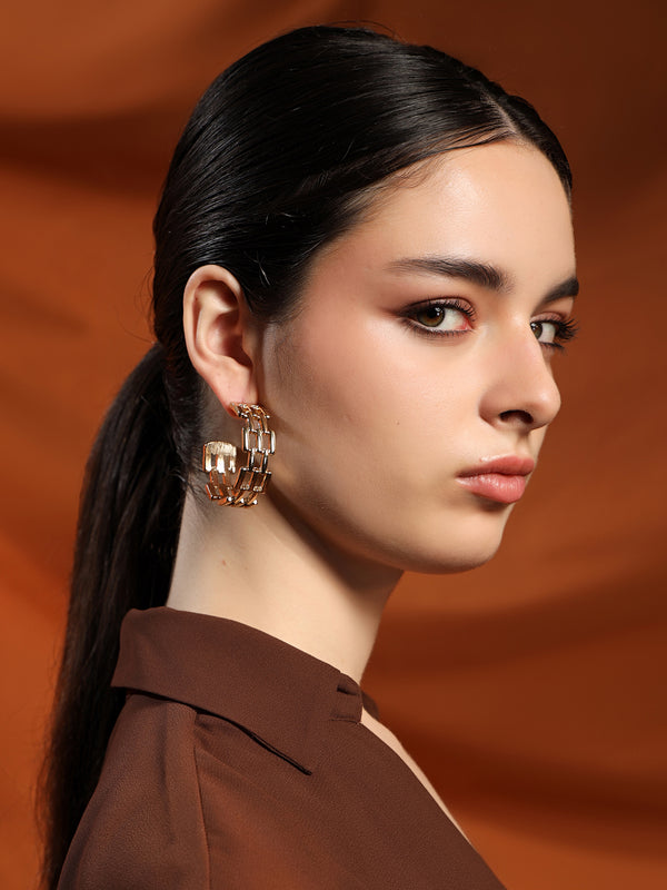 Radiant Grid Hoop Earrings