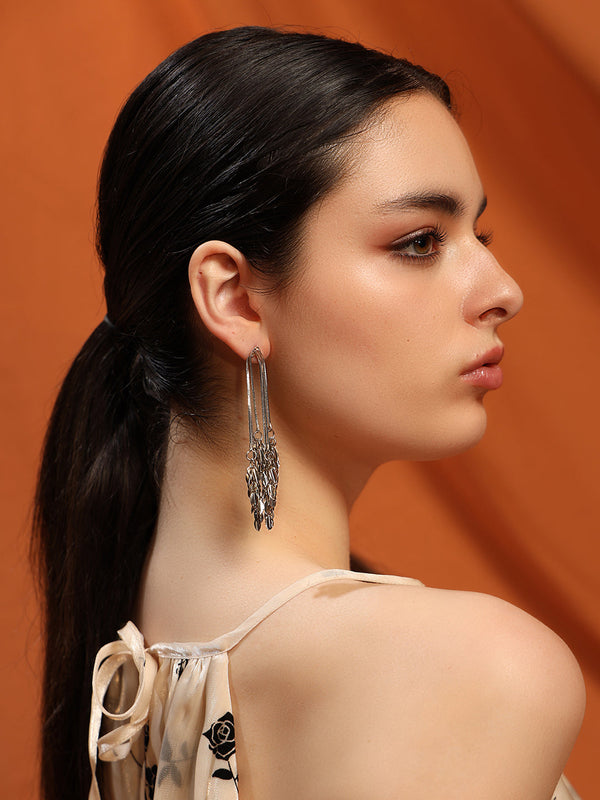 Wind Leaf Tassel Earrings