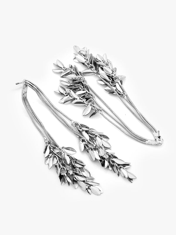 Wind Leaf Tassel Earrings