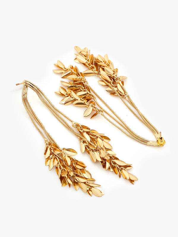 Wind Leaf Tassel Earrings