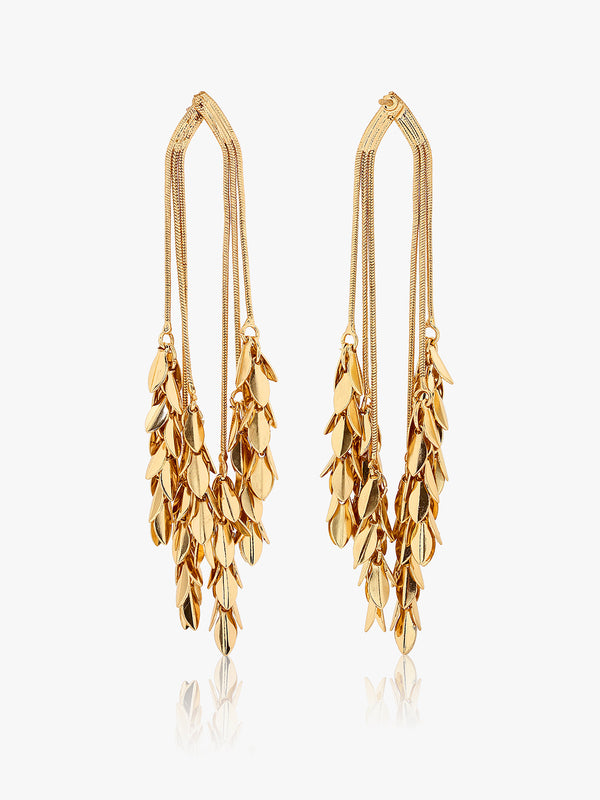 Wind Leaf Tassel Earrings