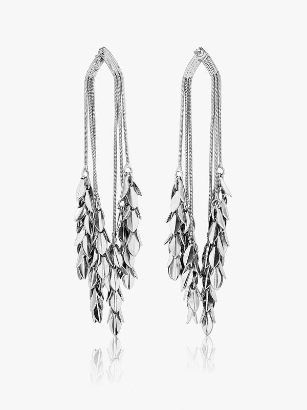 Wind Leaf Tassel Earrings