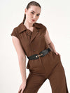 Interlock Buckle Faux Leather Belt