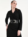 Embellished Buckle Broad Belt