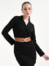 Metal Buckle Broad Elasticated Belt