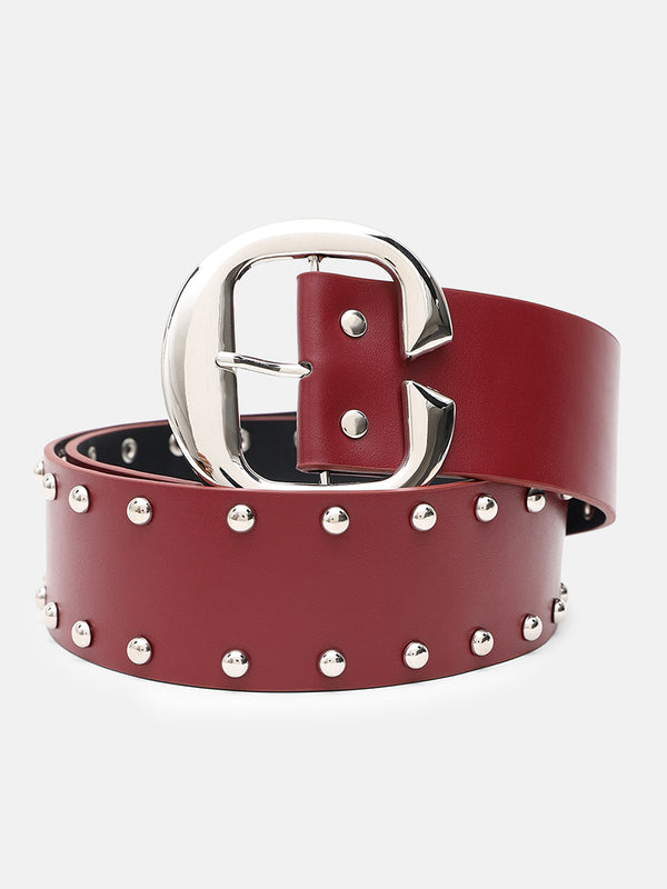 Studded Statement Broad Belt