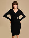 Winter Midi DressWith Glam Buckle