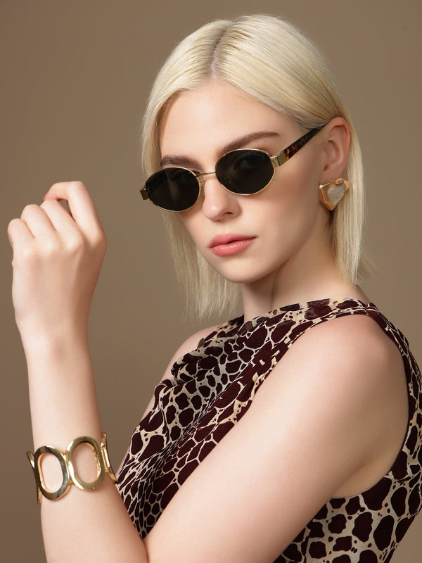 Muse Oval Metal Sunglasses