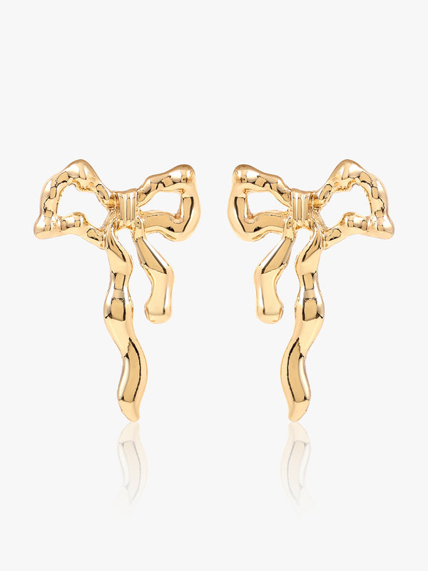 Golden Knot Bow Earrings