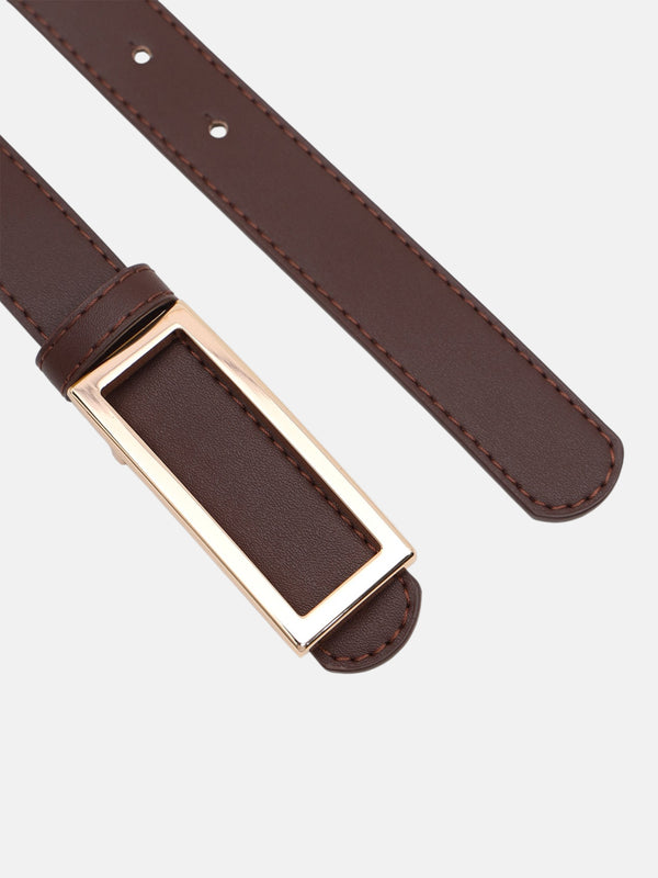 Elongated Buckle Thin Belt