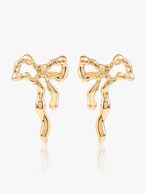 Golden Knot Bow Earrings