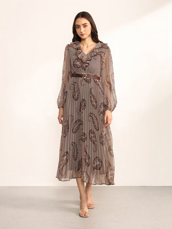 Latte Maxi Dress With Belt