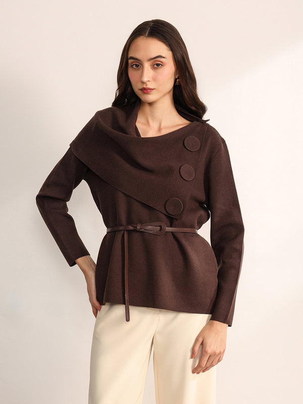 Matte Jacket With Belt