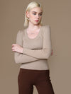 Scoop Neck Winter Top With Lurex Yarn