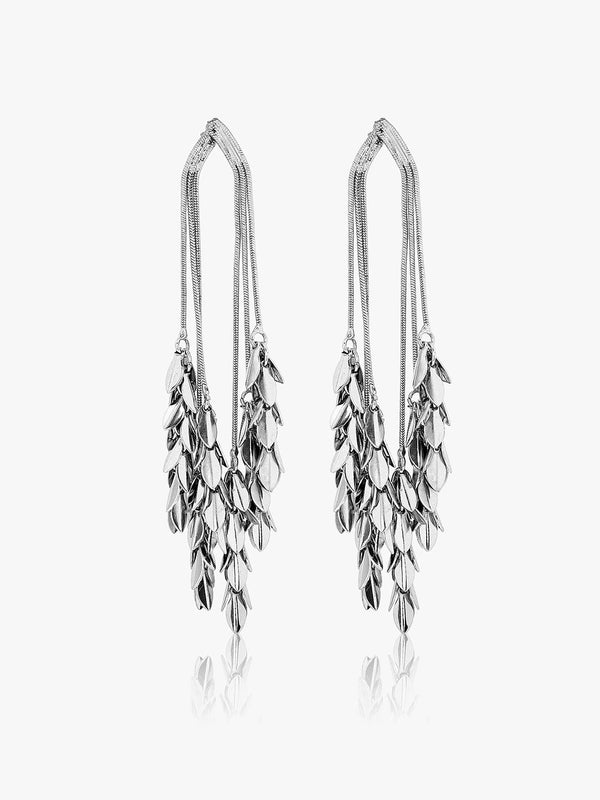 Wind Leaf Tassel Earrings
