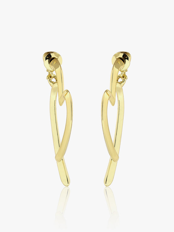 Golden Heartline Hoop Earrings