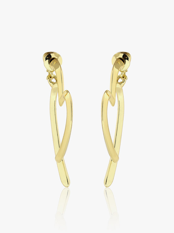 Golden Heartline Hoop Earrings