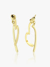 Golden Heartline Hoop Earrings