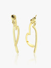 Golden Heartline Hoop Earrings