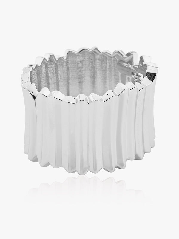 Silver Crest Cuff Bracelet