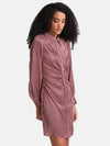 Satin Shirt Dress With Ruched Detail