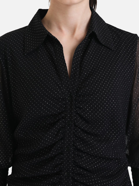 Studded Ruched Shirt
