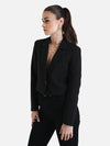 Lapel Collared Cropped Blazer