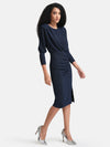 Midi Dress With Padded Shoulder