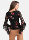 Stretch Lace Peplum Shirt