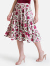 Printed Tiered Midi Skirt