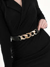 Metal Chain Accented Elasticated Belt