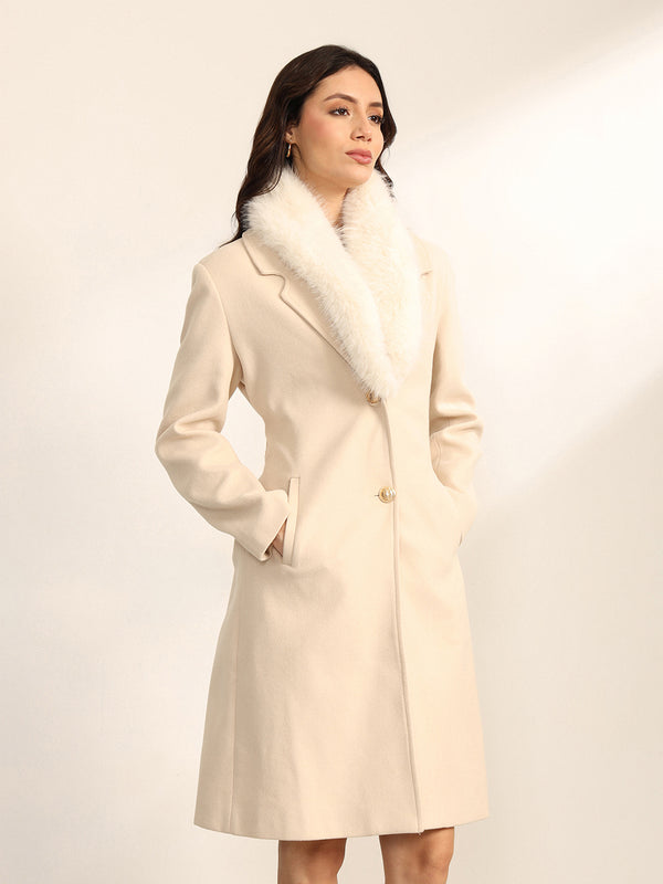 Glamour Overcoat With Removable Fur