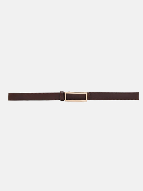 Elongated Buckle Thin Belt