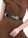 Leaf Buckle Elasticated Belt