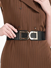 Metal Buckle Broad Elasticated Belt