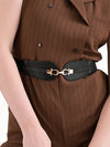 Interlock Buckle Faux Leather Belt