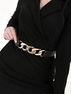 Metal Chain Accented Elasticated Belt