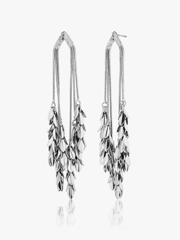 Wind Leaf Tassel Earrings