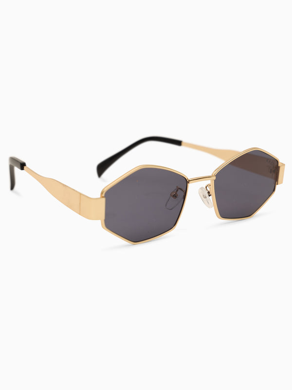 Geometric Metal Frame Sunglasses