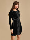 Studded Knitted Winter Mini Dress