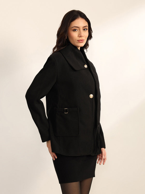 Sepia Jacket With Removable Scarf